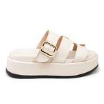 Sandália Papete Feminina Flatform Napa Off White