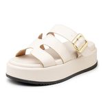 Sandália Papete Feminina Flatform Napa Off White