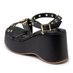 Sandália Feminina Anabela Plataforma Napa Preto