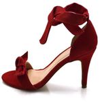 Sandália Feminina Salto Alto em Napa com Laço Vermelho