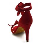 Sandália Feminina Salto Alto em Napa com Laço Vermelho