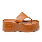 Tamanco Feminino Flat Plataforma Whisky