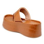 Tamanco Feminino Flat Plataforma Whisky