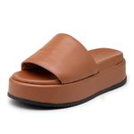 Tamanco Papete Feminino Flatform Caramelo