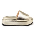 Tamanco Papete Feminino Flatform Ouro Light