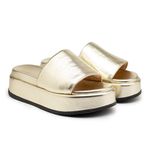 Tamanco Papete Feminino Flatform Ouro Light