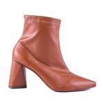 Bota Feminina Salto Médio Triangular Stretch Whisky