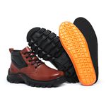 Bota Masculina Tratorada Couro Legítimo Conhaque