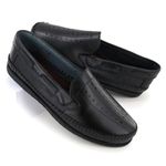 Sapatilha Masculina em Couro Legítimo Preto