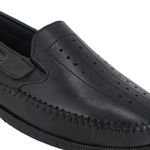 Sapatilha Masculina em Couro Legítimo Preto