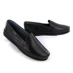 Sapatilha Masculina em Couro Legítimo Preto