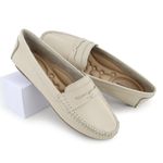 Mocassim Feminino Couro Legítimo Off White