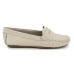 Mocassim Feminino Couro Legítimo Off White