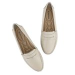 Mocassim Feminino Couro Legítimo Off White