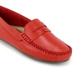 Mocassim Feminino Couro Legítimo Vermelho