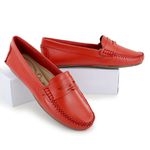 Mocassim Feminino Couro Legítimo Vermelho