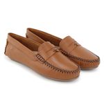 Mocassim Feminino Couro Legítimo Whisky