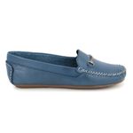 Mocassim Feminino Couro Legítimo Azul