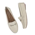Mocassim Feminino em Couro Legítimo Off White