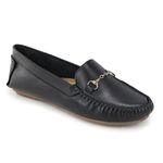 Mocassim Feminino em Couro Legítimo Preto