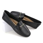 Mocassim Feminino em Couro Legítimo Preto