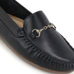 Mocassim Feminino em Couro Legítimo Preto