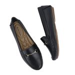 Mocassim Feminino em Couro Legítimo Preto