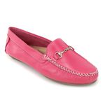 Mocassim Feminino em Couro Legítimo Rosa