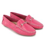 Mocassim Feminino em Couro Legítimo Rosa