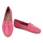 Mocassim Feminino em Couro Legítimo Rosa