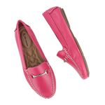 Mocassim Feminino em Couro Legítimo Rosa