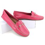 Mocassim Feminino em Couro Legítimo Rosa