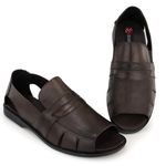 Sandália Masculina Couro Legítimo Café