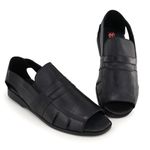 Sandália Masculina Couro Legítimo Preto