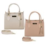 Kit 2 Bolsas Femininas Médias Nude e Off White