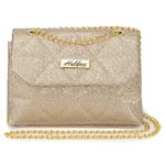 Clutch Feminina Dourado Gliter 