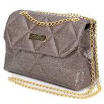 Clutch Feminina Marrom Glacê Gliter 