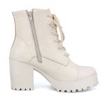 Bota Coturno Feminino Tratorado Off White