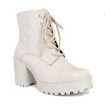 Bota Coturno Feminino Tratorado Off White