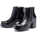 Bota Coturno Feminino Plataforma Tratorado Preto