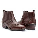 Bota Masculina Country Em Couro Legítimo Café