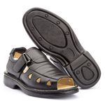 Sandália Masculina Conforto em Couro Legitimo Preto