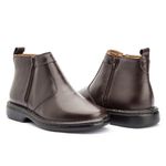 Bota Masculina Conforto Em Couro Legítimo Café