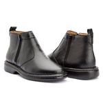 Bota Masculina Conforto Em Couro Legítimo Preto