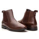 Botina Masculina Conforto Em Couro Legítimo Chocolate