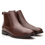 Botina Masculina Conforto Em Couro Legítimo Chocolate
