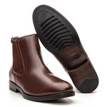 Botina Masculina Conforto Em Couro Legítimo Chocolate