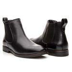 Botina Masculina Conforto Em Couro Legítimo Preto