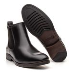 Botina Masculina Conforto Em Couro Legítimo Preto