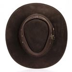 Chapéu Estilo Americano Adulto Linha Texas Couro Legítimo Café